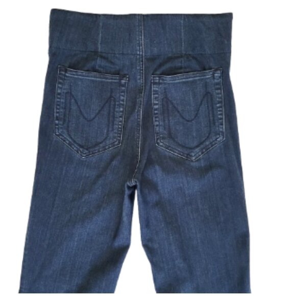 MUMU BLUE Pull-On Berkeley Bells Flare Bell Bottom Jeans Raw Hem - Women's M - Picture 4 of 7